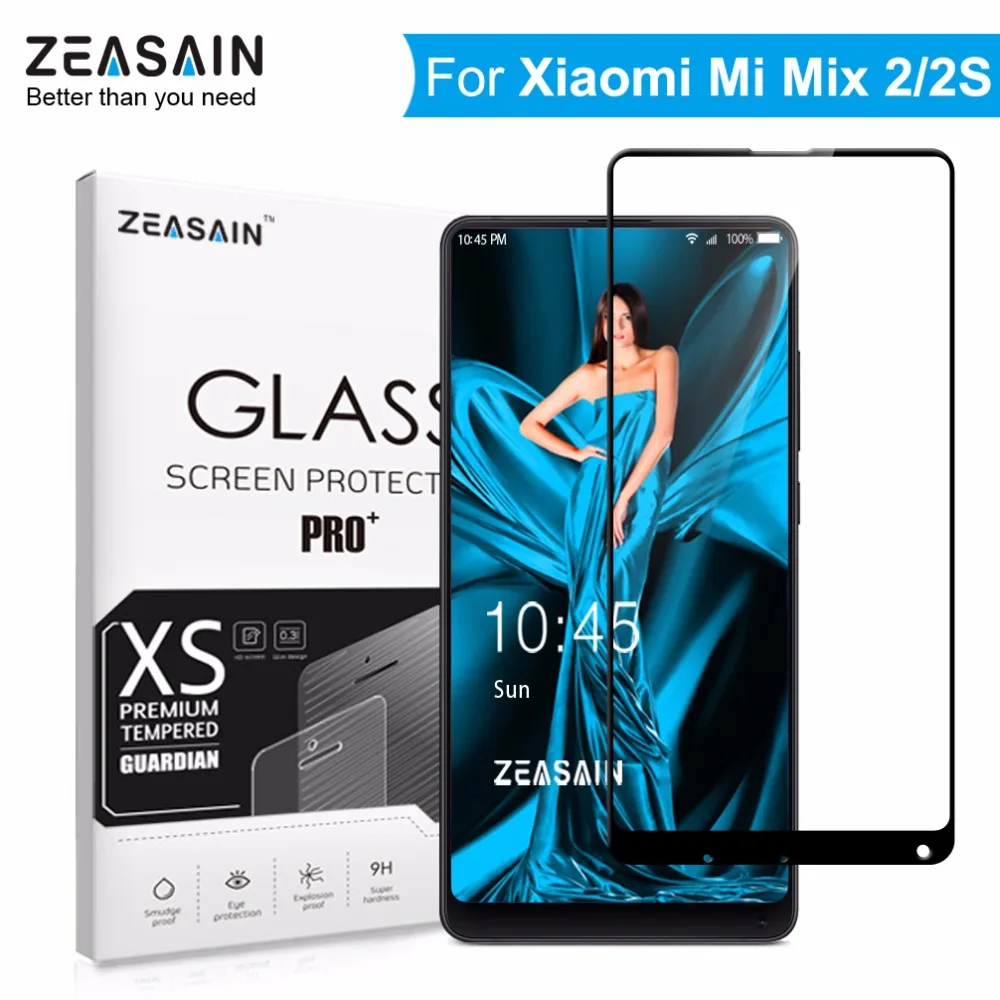 

Original ZEASAIN Tempered Glass for Xiaomi Mi Mix 2 2S Xiomi Mi Mix2 S Mix2S Screen Protector 0.3mm 9H Toughened Glass Film