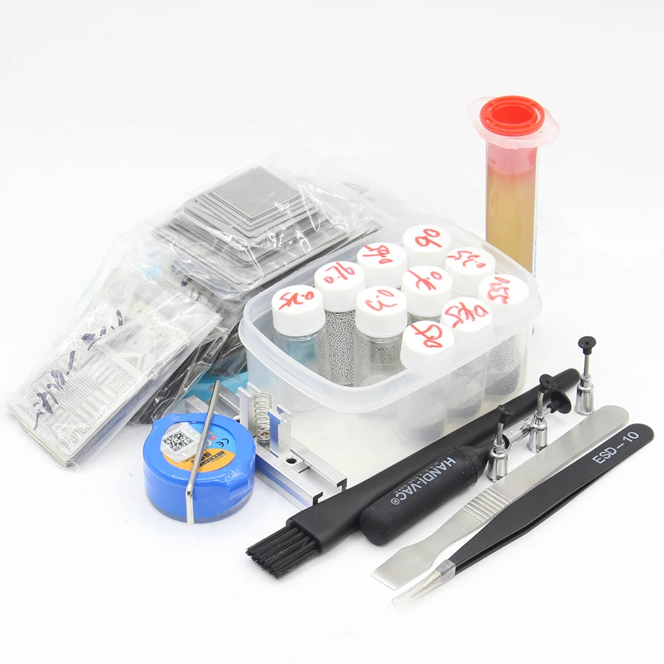 459 шт. трафареты для реболлинга BGA Паяльные шарики|bga reballing kit|solder pastesoldering flux kit |