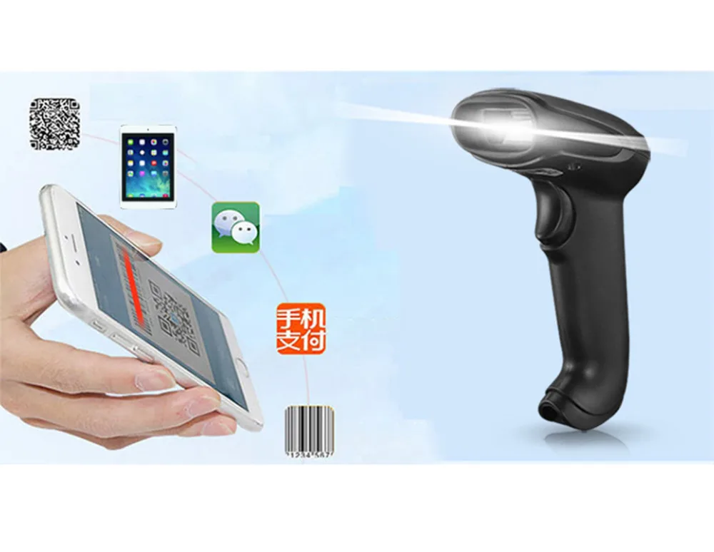 Беспроводной 2D сканер штрих кода USB ручное беспроводное Сканирование для