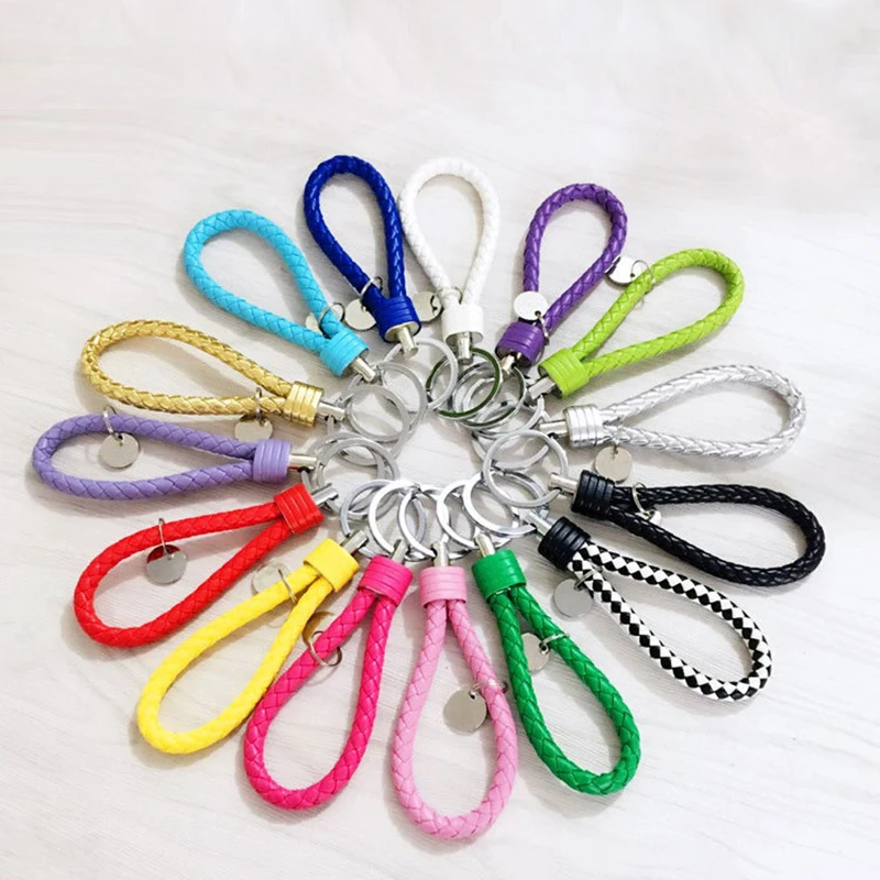 12pcs/lot Hand knitted leather key buckle Pendant lobster buckle DIY for Hanger key chain hanger lobster clasp pendant ornament