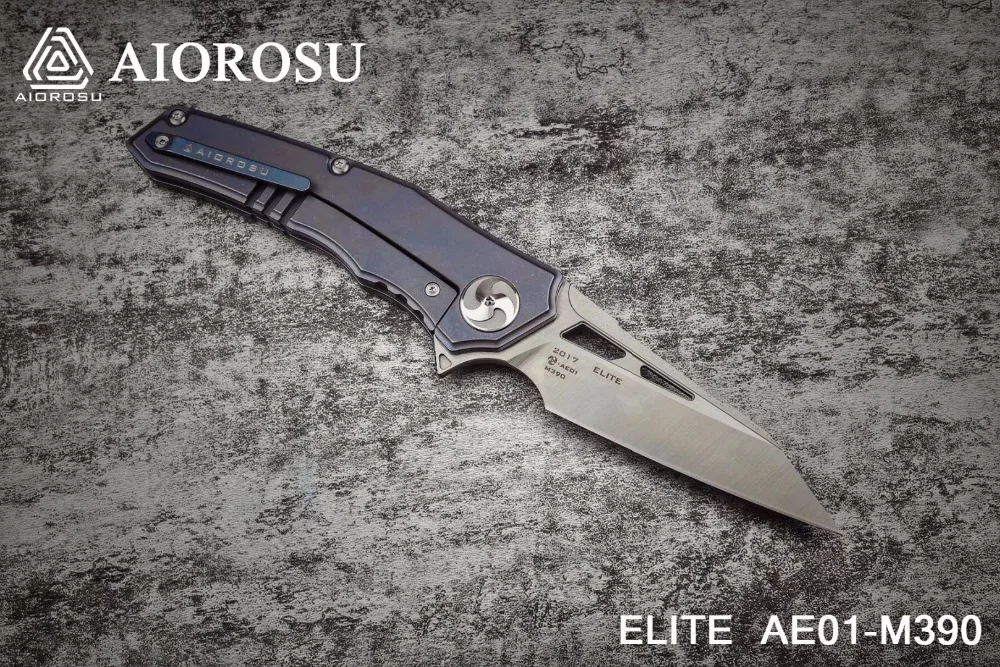 Титановый синий Maxace AIOROSU бренд M390 Тактический MRBS подшипник Походный нож