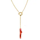 Ювелирные изделия в стиле барокко, ожерелье с подвеской из красного коралла, длинная многослойная цепочка, Подарочные ожерелья и подвески для женщин, 2020