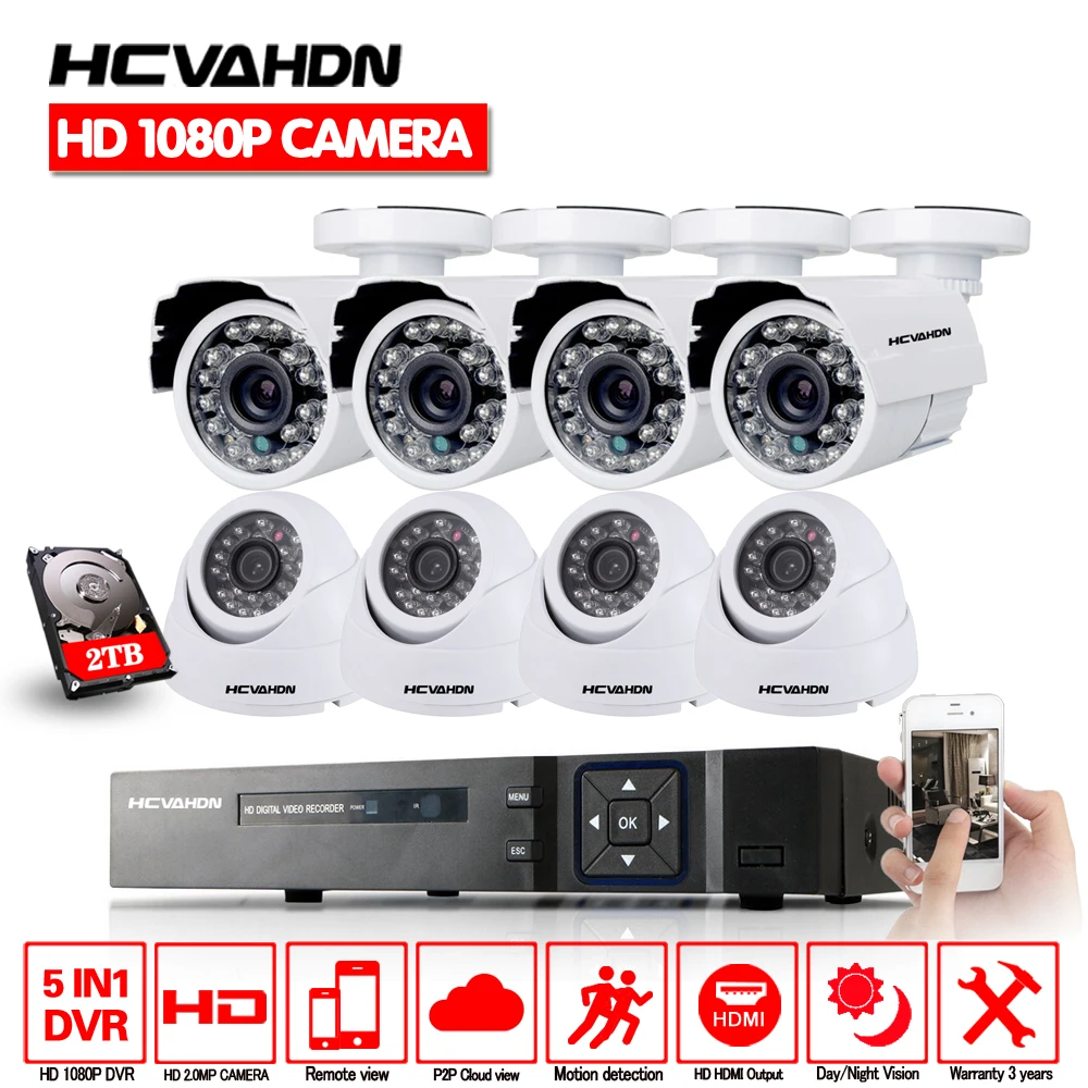 Домашняя безопасность 8CH 1080P HDMI DVR уличная AHD CCTV камера система 8 каналов