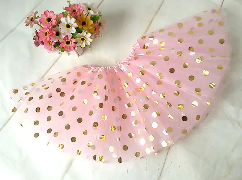 Юбка пачка в Золотой горошек юбка принцессы на день рождения Одежда для танцев и