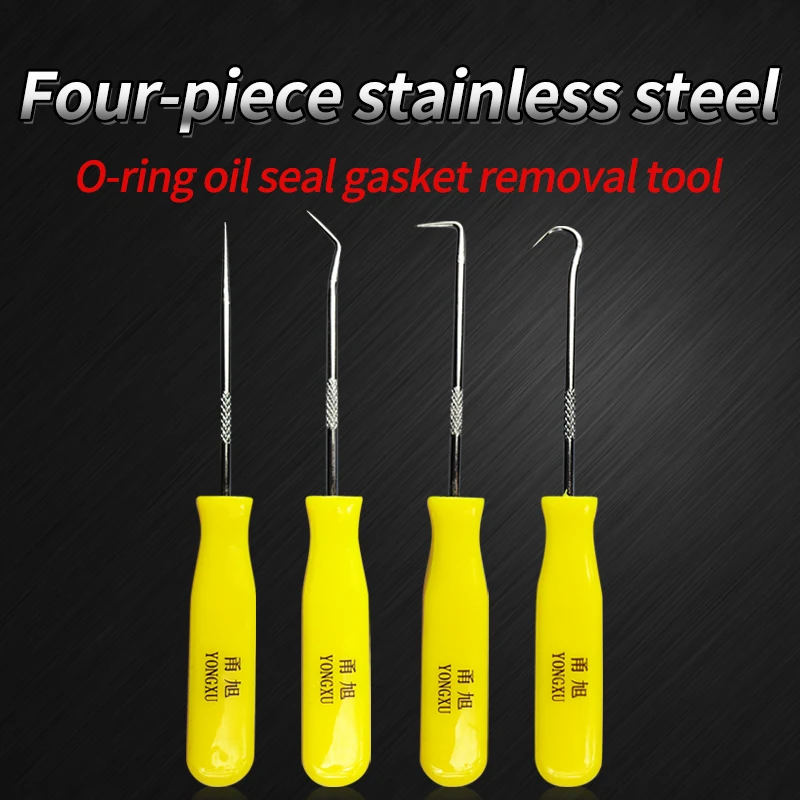 

4Pcs/Set Durable Car Hook Oil Seal O-Ring Seal Remover Pick Set Craft Hand Tools Oil Seal Remover Tool Universal Gasket Puller
