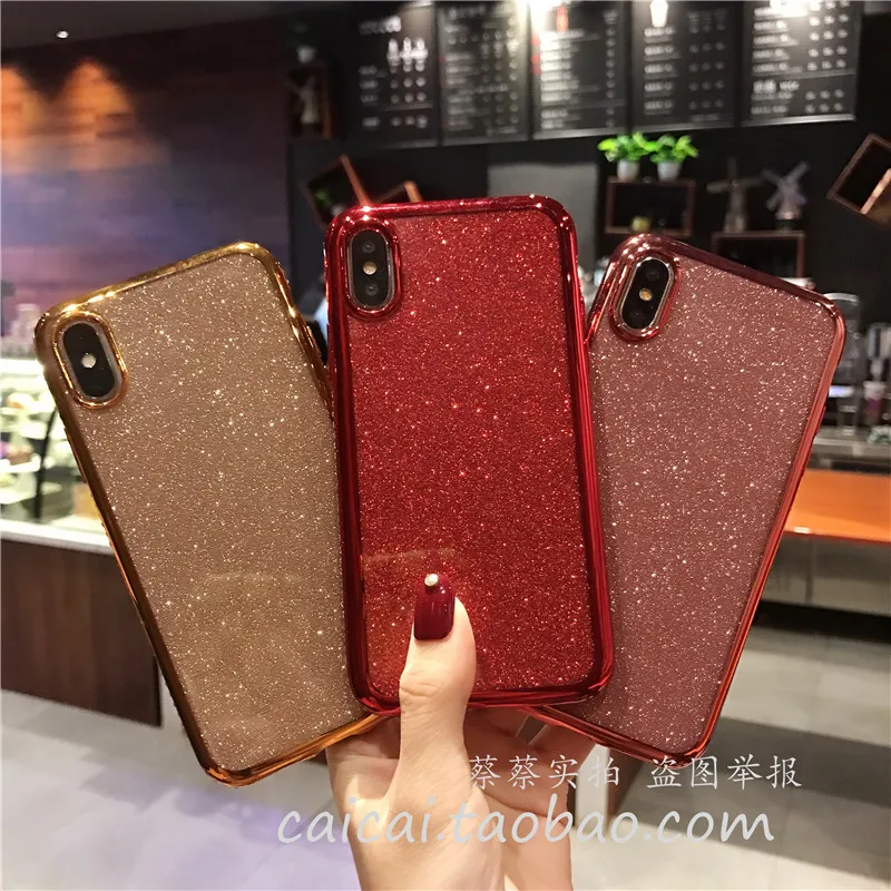 Bling Glitter Case for iphone XS MAX XR X 10 7 8 Plus 6s 6 XSmax Diamond Soft TPU Shell Drop proof Finger Ring Holder Cover | Мобильные