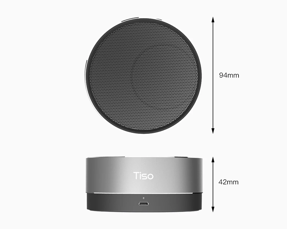 Тисо T10 Bluetooth динамик Металл Мини Портативный беспроводной 10-15 часов непрерывной работы 5 Вт громкоговоритель открытый IPX5 водонепроницаемый AUX TF MIC