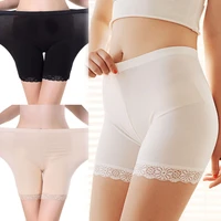 soft bamboo fiber solid color safety shorts pants seamless high waist underwear women girls pants summer anti glare underpants