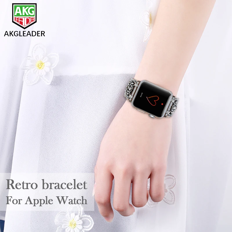 Ремешок для Apple Watch Series 5 4 40/44 мм браслет с алмазной резьбой дизайнерский Браслет