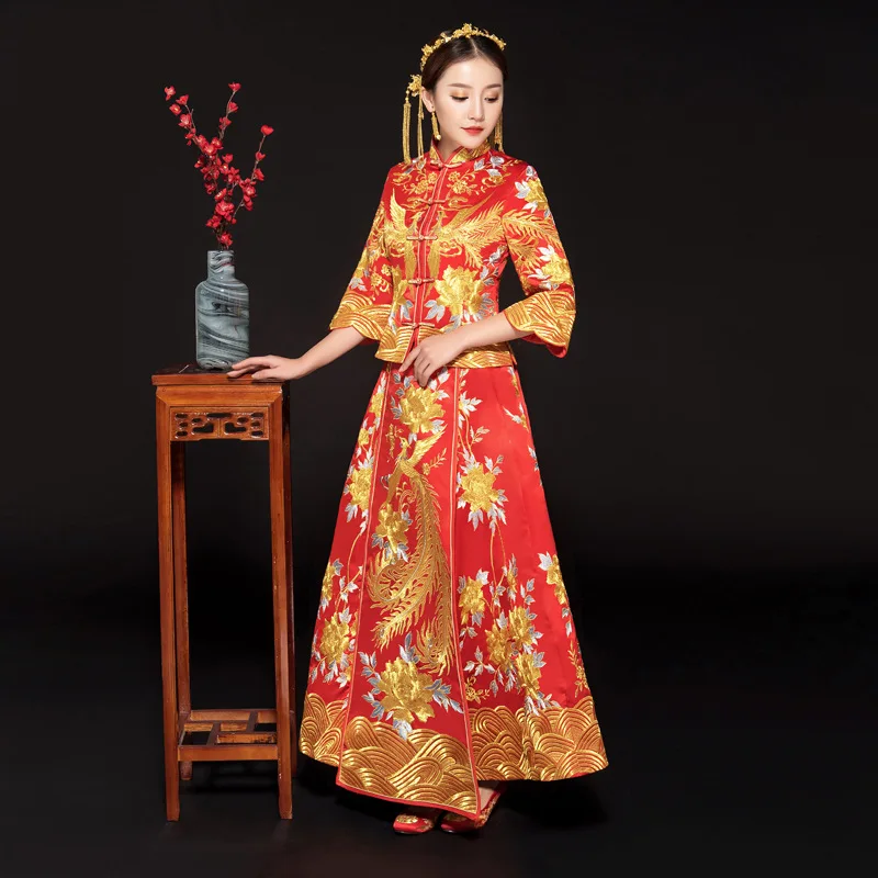 Винтажное платье Ципао в китайском стиле с вышивкой|qipao styles|cheongsam stylewedding cheongsam |