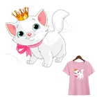 Нашивки для кошек в виде короны DIY, термопереводные Parches для одежды, моющиеся Гладильные наклейки на одежду, футболку, платье, аксессуары, значки