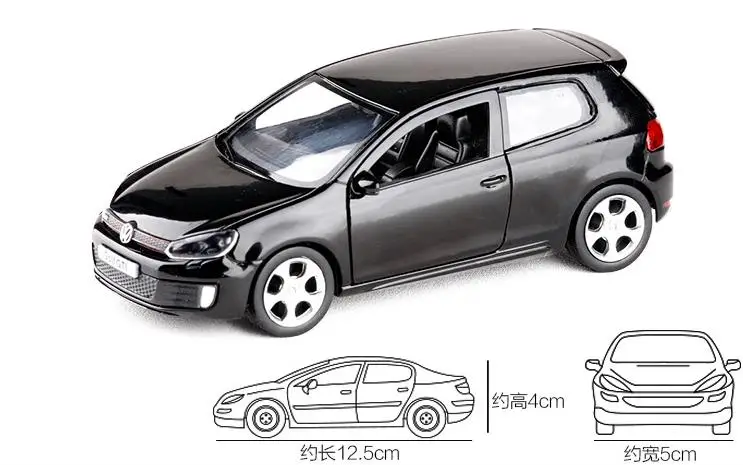 Высокая симуляция гольф GTI, 1:36 Масштаб сплава тяните назад автомобиль игрушки, литой металл модель транспортных средств, Коллекция модель игрушки