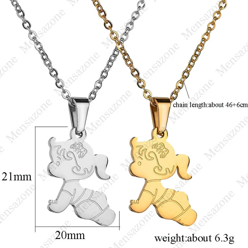 MENSAZONE High Quality Cute Baby Pendant Necklace Stainless Steel Lovely Little Girl Kids Birthday Gift | Украшения и аксессуары