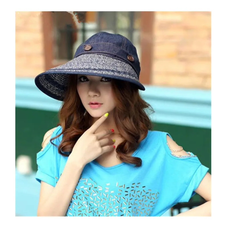 Летняя Женская Складная соломенная шляпа от солнца пляжные съемные шляпы с