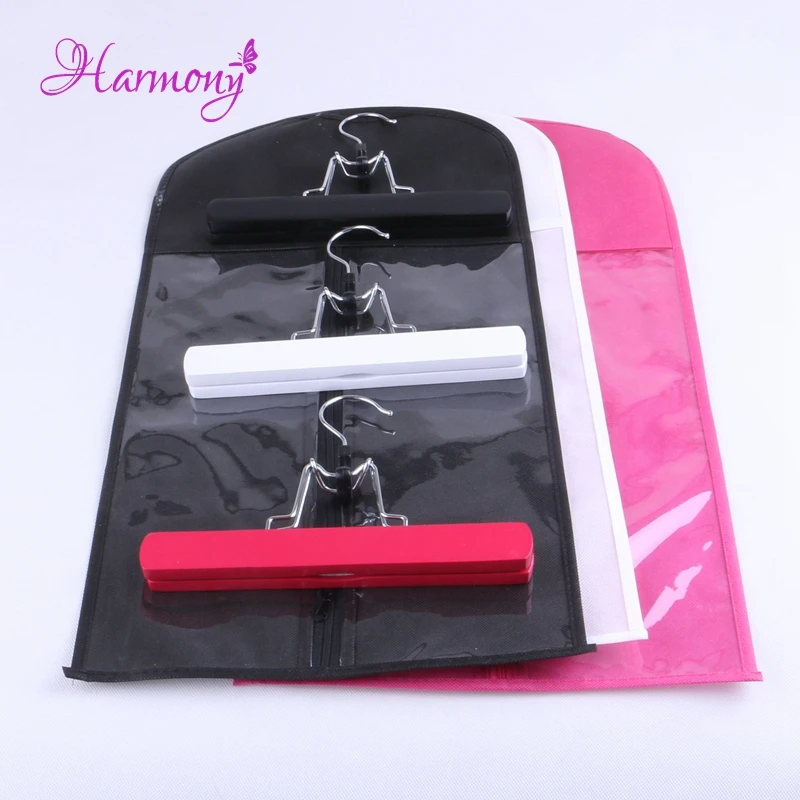 (20 bags + 20 hangers) Hair extension packing suit case bags hair extension stand packaging for clip weft hair and ponytail