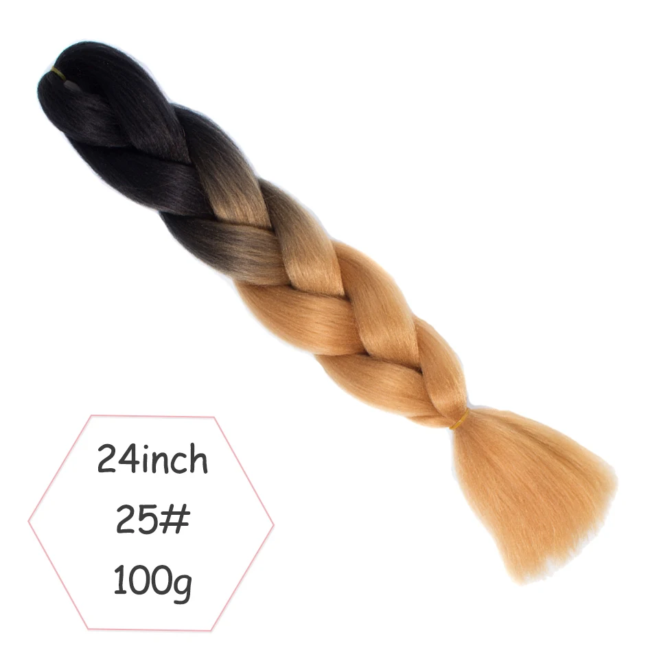 Xtrend, 8 шт., большие синтетические косы, вязанные крючком волосы, 24 дюйма, Омбре, косички, наращивание волос для женщин, розовый, один тон, два тона, три тона - Цвет: NC/4HL
