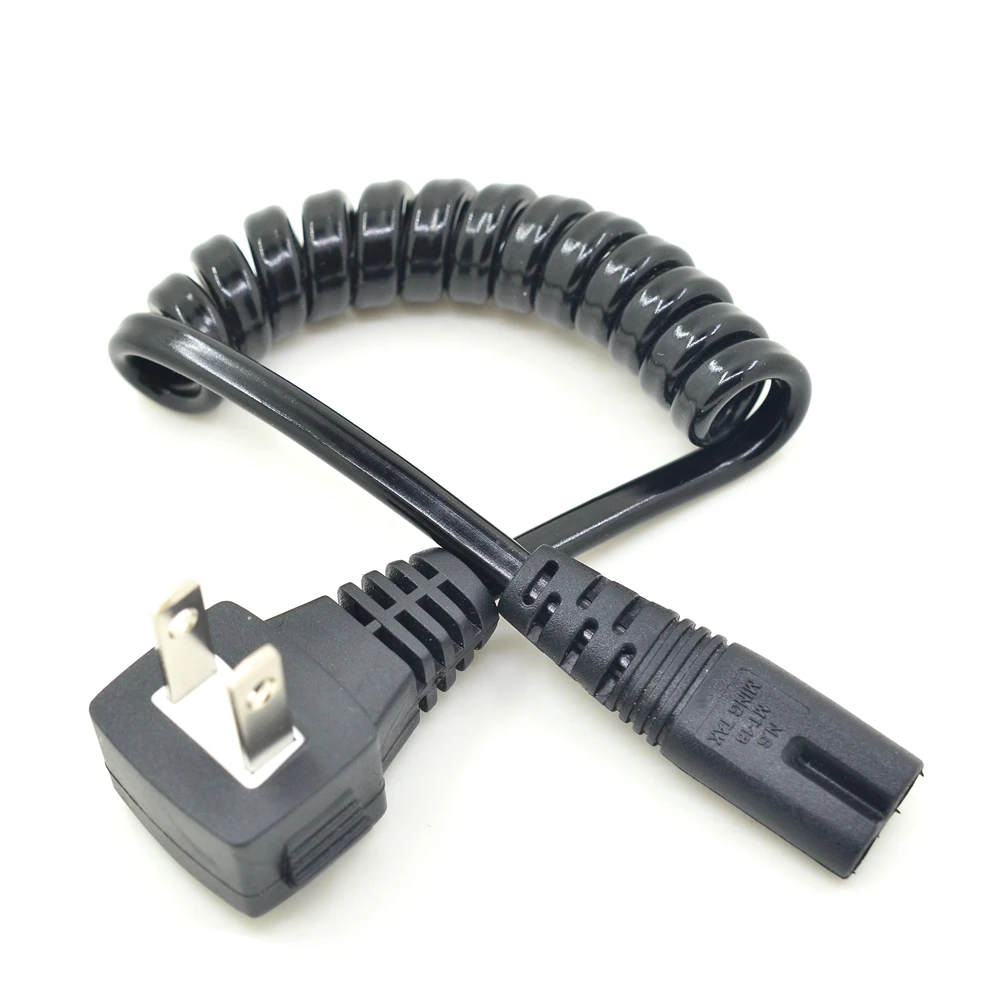 

Штепсельная Вилка JP US NEMA 1-15P 2-контактный к IEC 60320 C7 AC короткий портативный шнур 2-контактный штекер 20 см PU выдвижной пружинный кабель питания ...