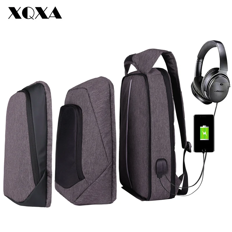 XQXA рюкзак для ноутбука мужской/женский USB Противоугонная сумка компьютера