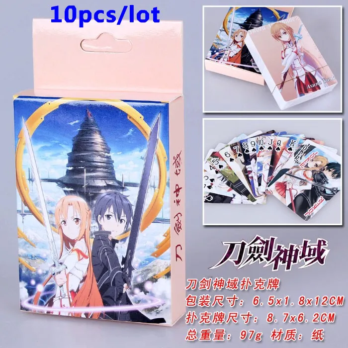 10 упаковок/партия Аниме Покер обувь для вечеринки в Стиле косплей Sword art online Арка