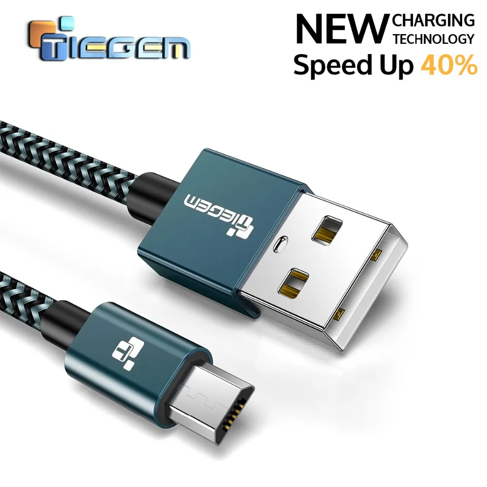 Нейлоновый Micro USB кабель TIEGEM 3A Быстрая зарядка синхронизация данных мобильный