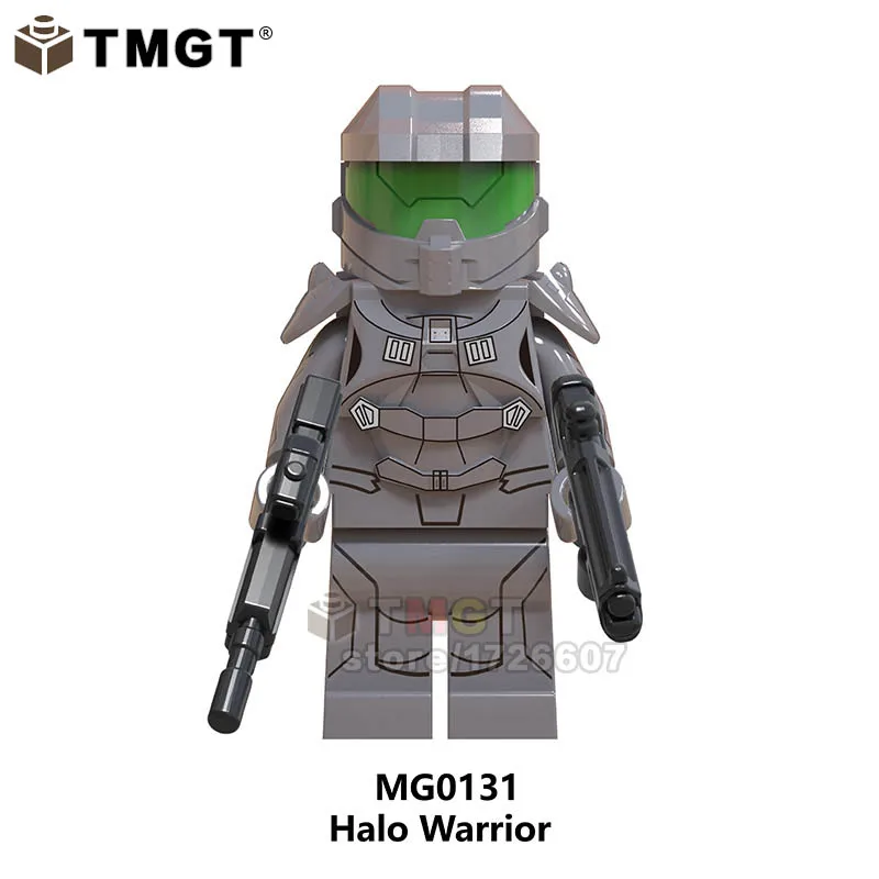 Одиночная Halo Spartan Solider с оружием Fortnitedlgy TPS шутер персонаж игры Jonesy Dark Voyar блоки Детские Подарки Игрушка - Цвет: Небесно-голубой