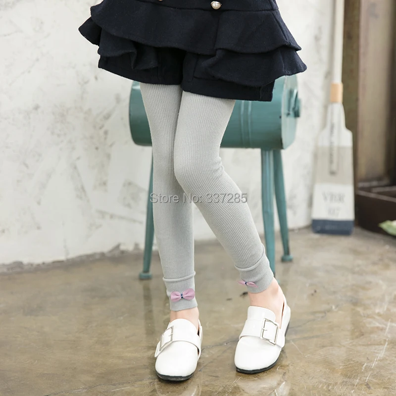 

New Cotton warm spring bow pants for girls baby lovely colorful Bowknot leggings kids girls Ankle length warmer fashion pants