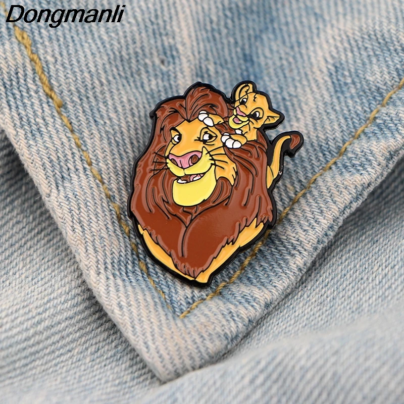 P3889 Dongmanli модные аниме Король Лев крутые металлические эмалированные броши и коллекция булавок нагрудные значки ювелирные изделия