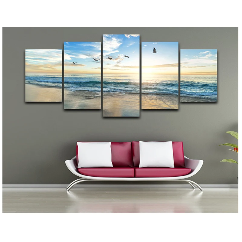 Полная квадратная Алмазная мозаика с изображением моря пляжа Чайка алмазов