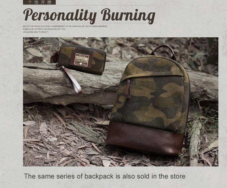 

Fashion High Quality Brand Camouflage green Genuine Leather Men Long Wallet With Wrist Strap Male Clutch Bag Function Wallets 50
