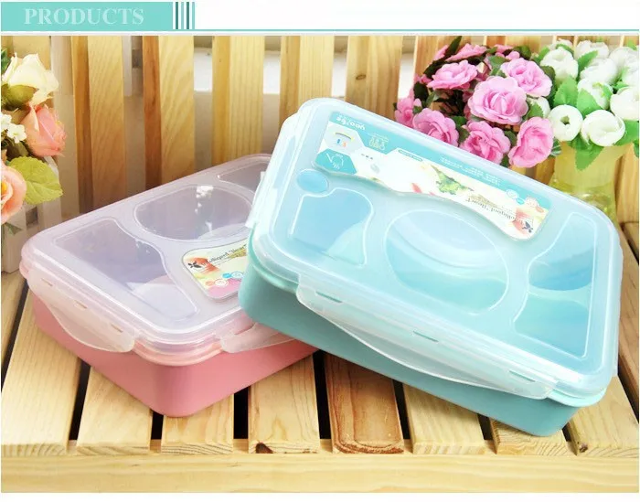 Теплый дом 4 + 1 микроволновая коробка для еды Bento домашняя контейнер столовая