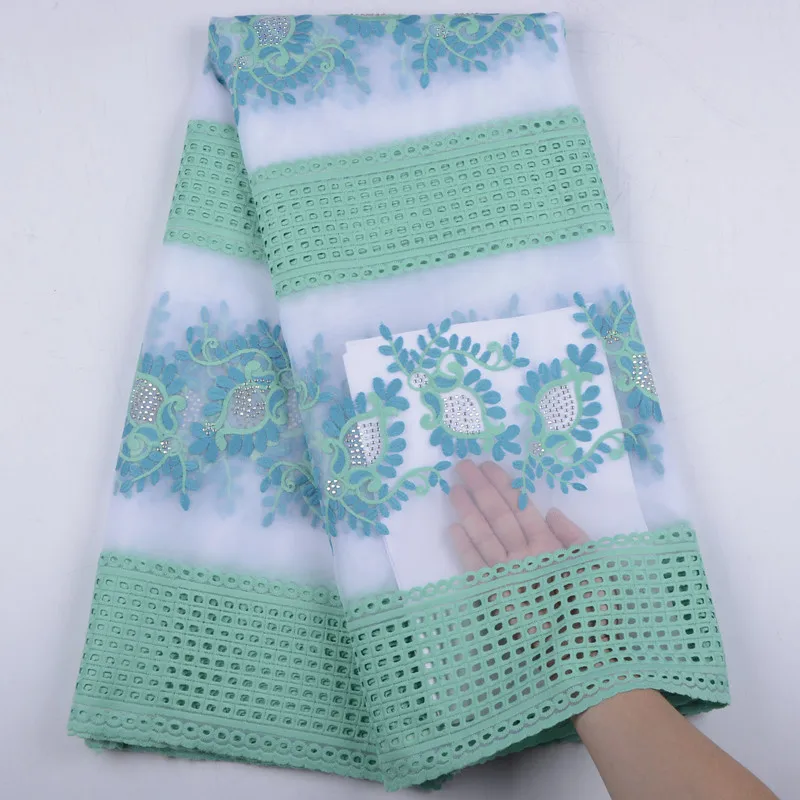Sky Blue Milk Silk African Laces Fabrics Embroidered Tulle French Lace Fabric With Stones Net Y1545 | Дом и сад