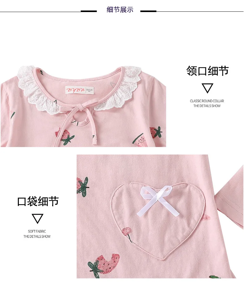 

Teenage girls short sleeve princess nightgown summer new cute print sleep dress kids home clothes children pajamas ws803