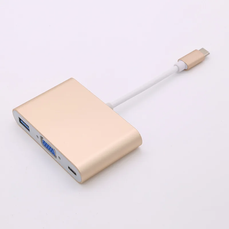 LYBALL USB C 3.0 Type-C к VGA 3 1 Type PD Hub Женский адаптер для нового Macbook 12 дюймов Chromebook Pixel Lumia 950XL