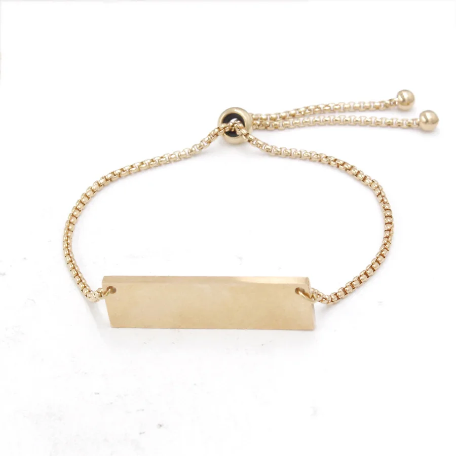 

Jaymaxi DIY Engrave Strip Bracelet Stainless Steel Mirror Polished 10*35mm Rectangular Adjustable Fashion Jewelry 10pcs/lot