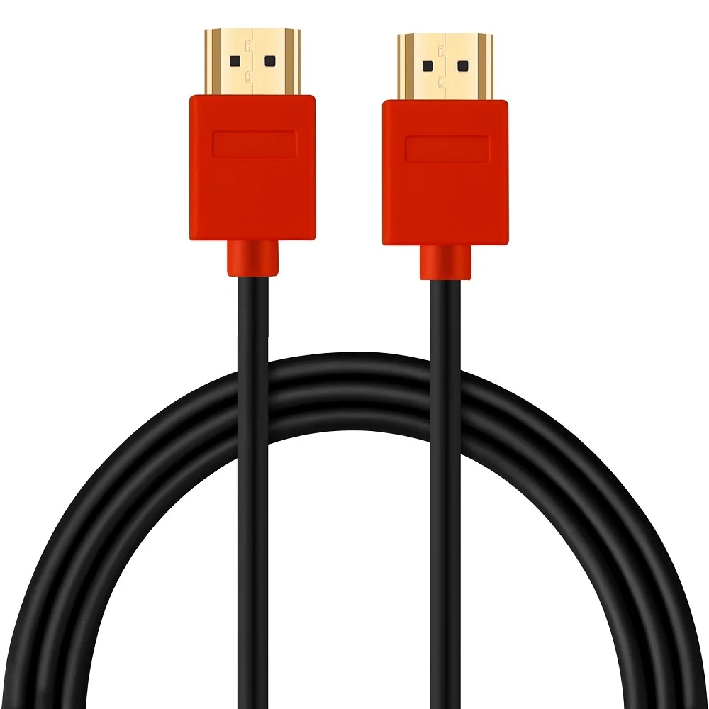 Красный 500 шт./лот 3FT 1 м кабель HDMI 2,0 4 k 3D 60FPS кабель со штыревыми соединителями на обоих концах для подключения кабеля для HD ТВ ЖК-дисплея ноутбука PS3/4 проектор фута, компьютерный кабель - Цвет: Красный