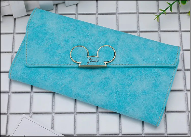 Disney мультфильм сумка МИККИ кошелек девушка монета сложить женский милый Длинный кошелек пакет леди карты скраб кошелек держатель клатч для карт