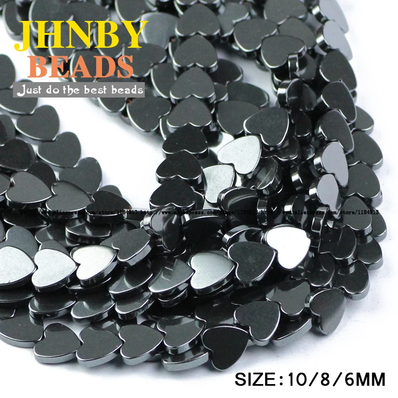 JHNBY персиковые бусины в форме сердца из черного гематита натуральный камень