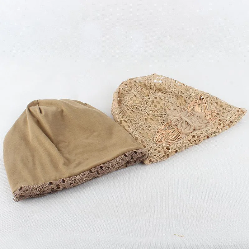 Женская шапка с капюшоном осенняя зимняя весенняя летняя ажурная двухслойная