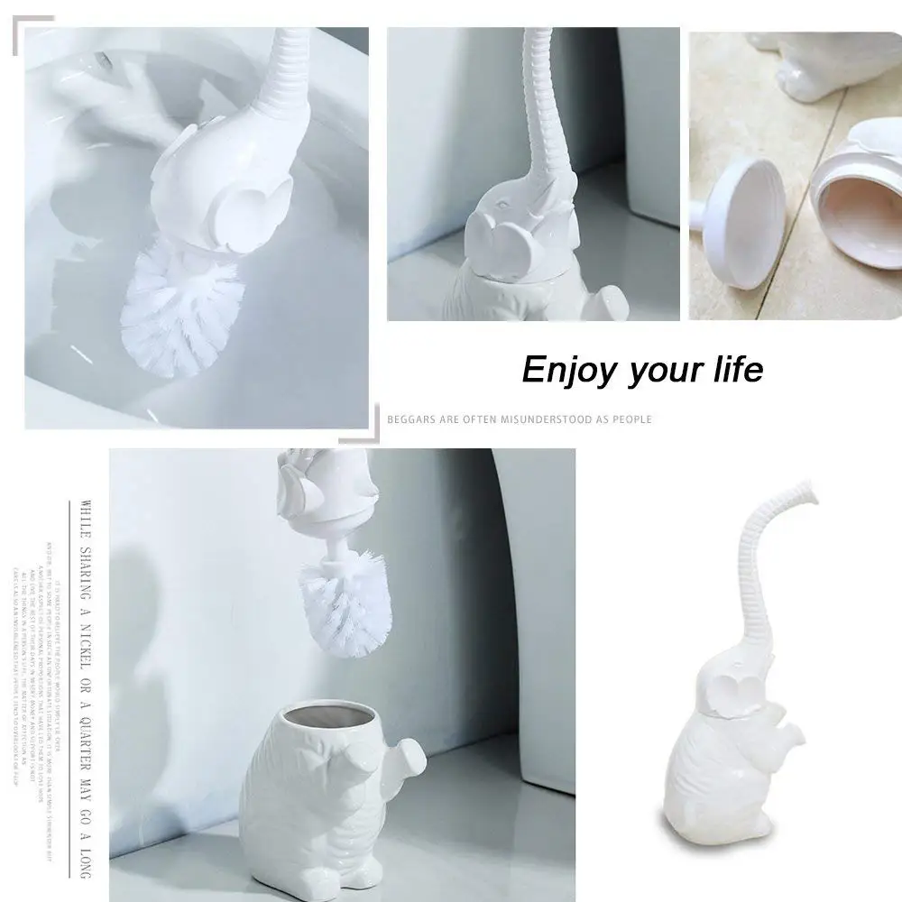 Elephant Toilet Brush Bathroom Soft Bristled Detachable Shape with long handle Christmas New Year's Day | Обустройство дома