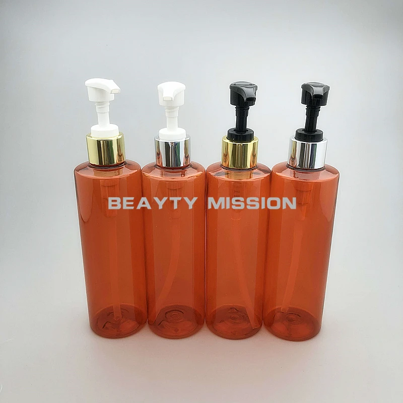 Beauty Mission 250 мл 24 шт красный плоский плечевой пластик с золотым/серебряным насосом