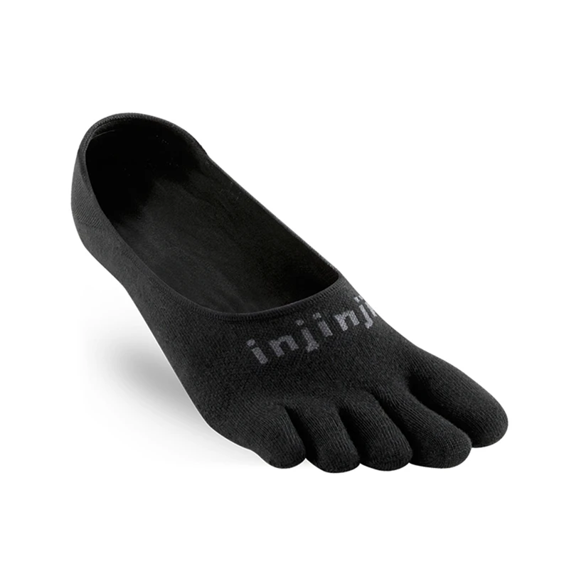 052100 BLK INJINJI, кроссовки с пятью пальцами, скрытые носки, тонкие, невидимые, лодка, COOLMAX, Нескользящие, дышащие, для мужчин, женщин, повседневные, для йоги, молодежи - Цвет: 052100 BLK