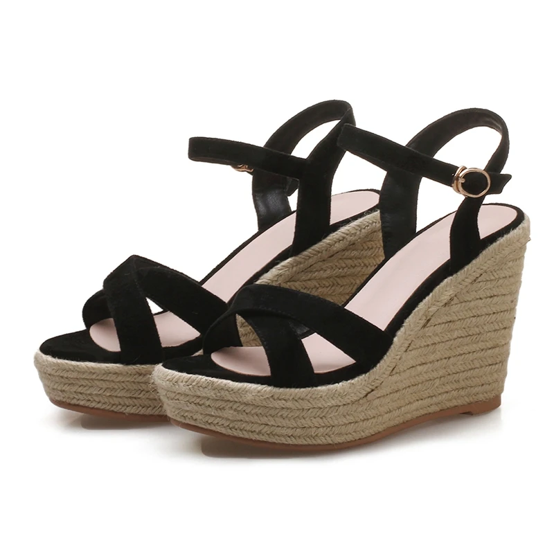 

ENMAYLA Casual Basic Buckle Strap Gladiator Sandals Women Sandalia Feminina High Heels WedgeSize34-39 ZYL2263