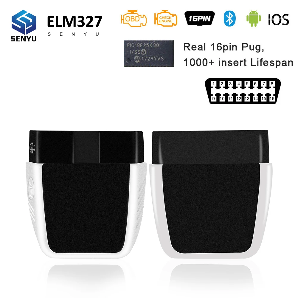Hot Sale ELM327 V2.2 For IOS/Android/PC ELM 327 V1.5 PIC18F25K80 OBD2 Scanner Bluetooth 4.0 WIFI OBD Car Diagnostic Auto Tool