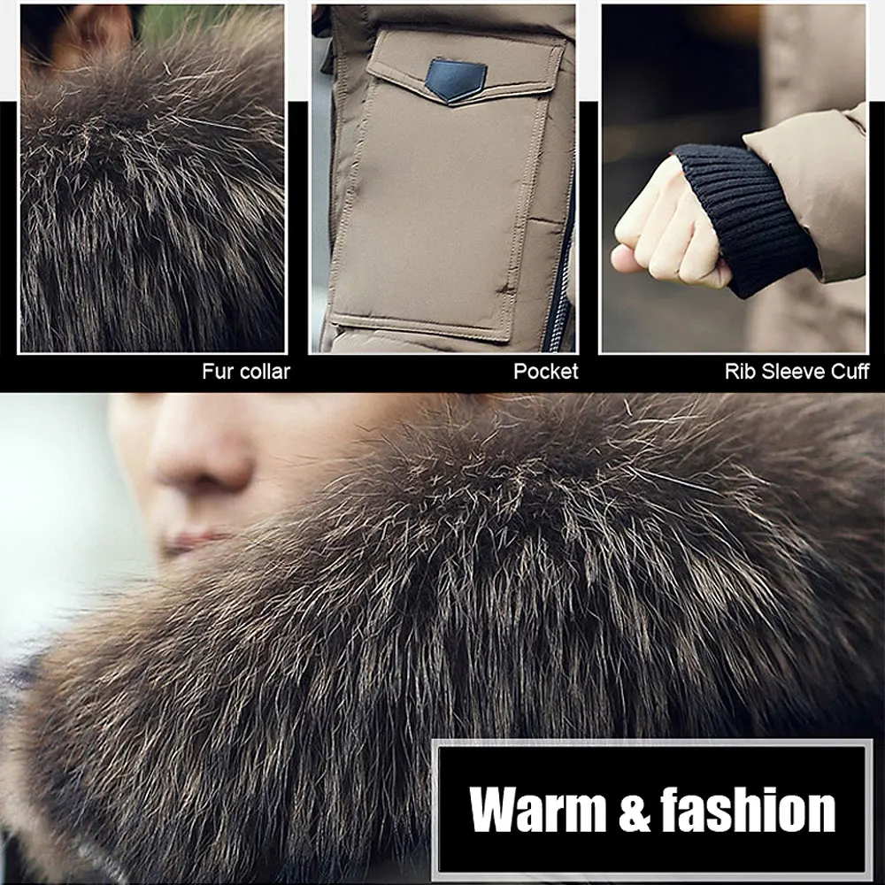 2020 Толстая теплая зимняя куртка на утином пуху для мужчин водонепроницаемая