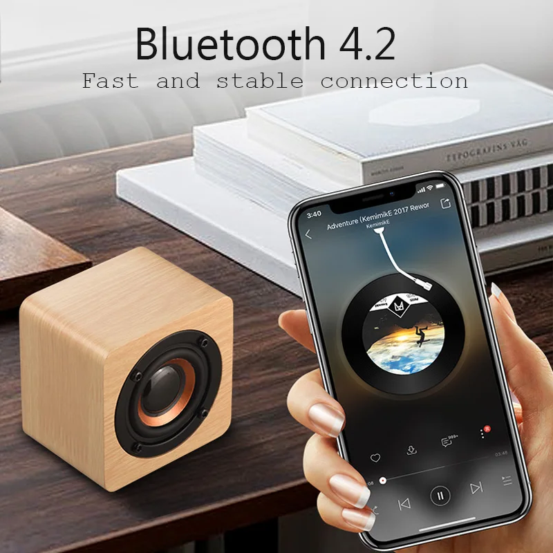 Горячая мини деревянная Bluetooth колонка Беспроводная портативная Hi Fi большая