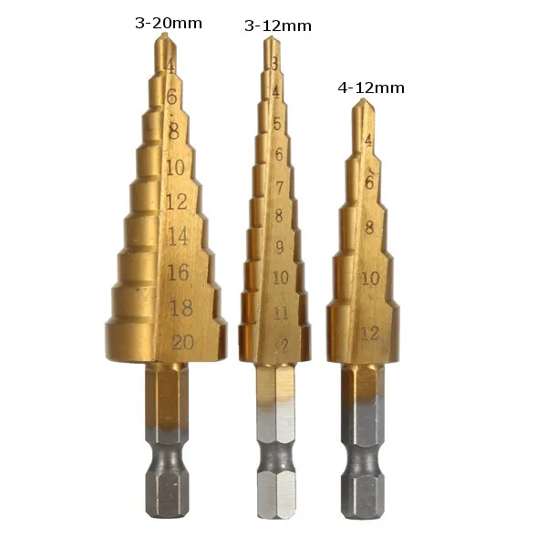 Набор ступенчатых конусных Сверл из быстрорежущей стали 3 шт./компл. набор фрез