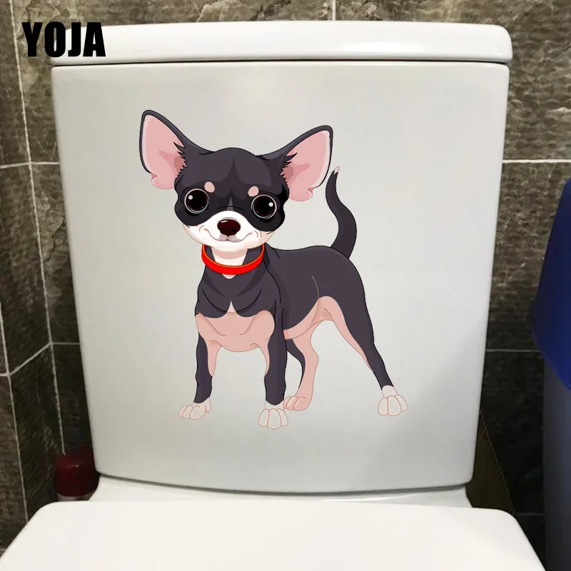 YOJA 18 4*21 8 см мультфильм чихуахуа собака туалет наклейка домашнее украшение