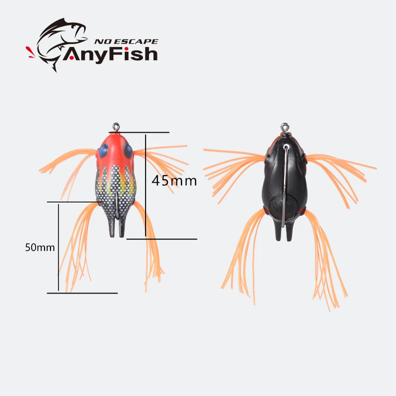 Рыболовная приманка ANYFISH BUMPY FROG 4 5 см 7 г с одним крючком черная рыба искусственная