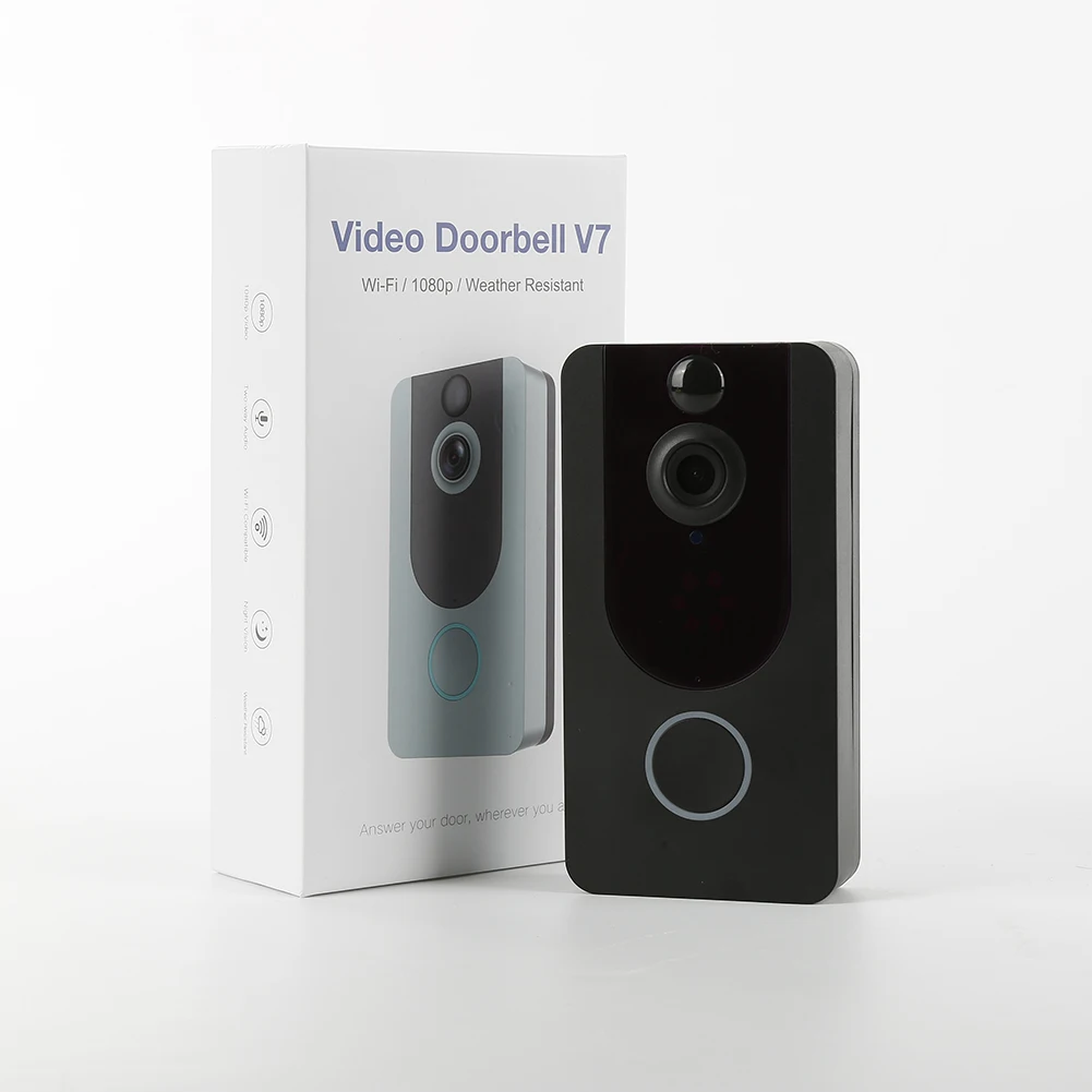 Черный 1080 P умная WiFi видеокамера на дверной звонок визуальный домофон с шимом ночного видения IP дверной звонок Водонепроницаемая беспроводная камера безопасности - Цвет: Черный