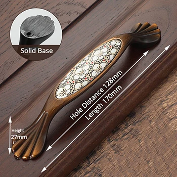 Handle-1030FG-128 Антикварные Бронзовые керамические ручки для шкафов винтажные ручки для ящиков Ручки для дверей шкафа Европейское оборудование для обработки мебели - Цвет: Handle-1030FG-128